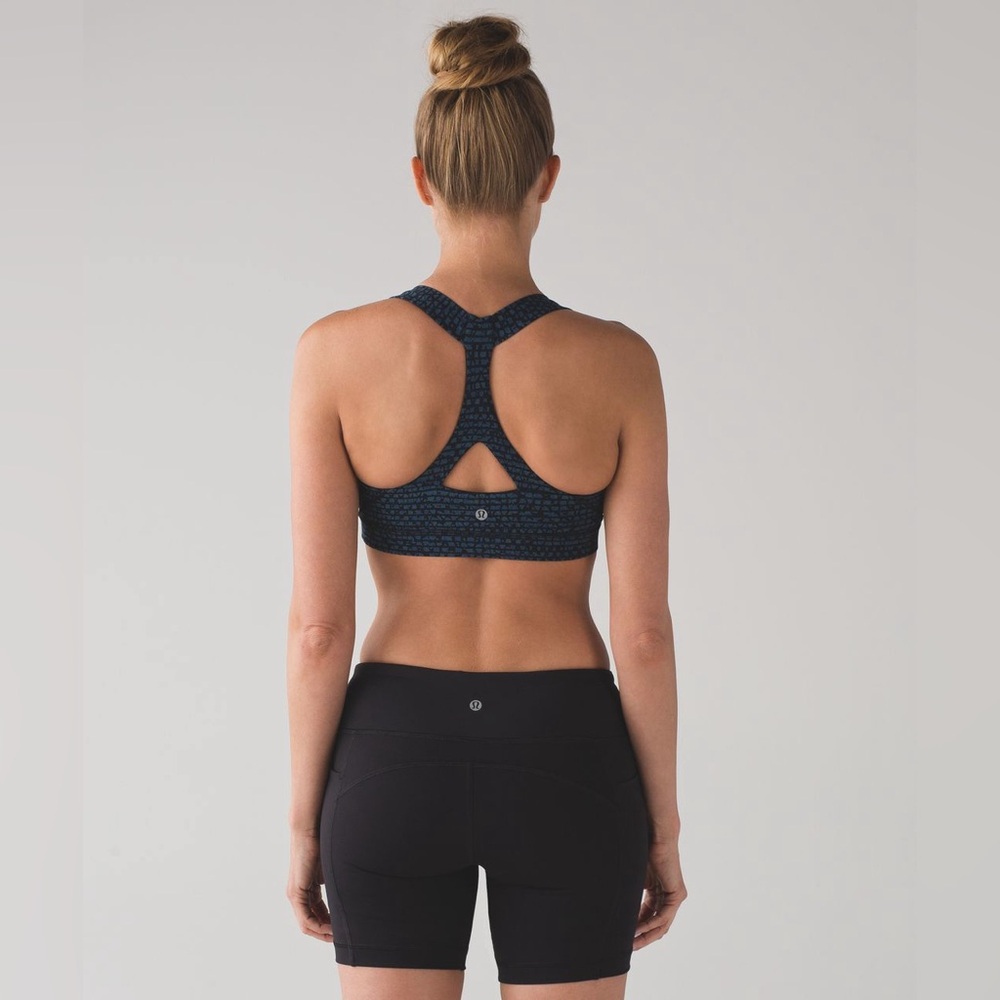 LULU LEMON Fast Lane Bra - Shatter Weave Desert Teal Aberta Lake is the Color